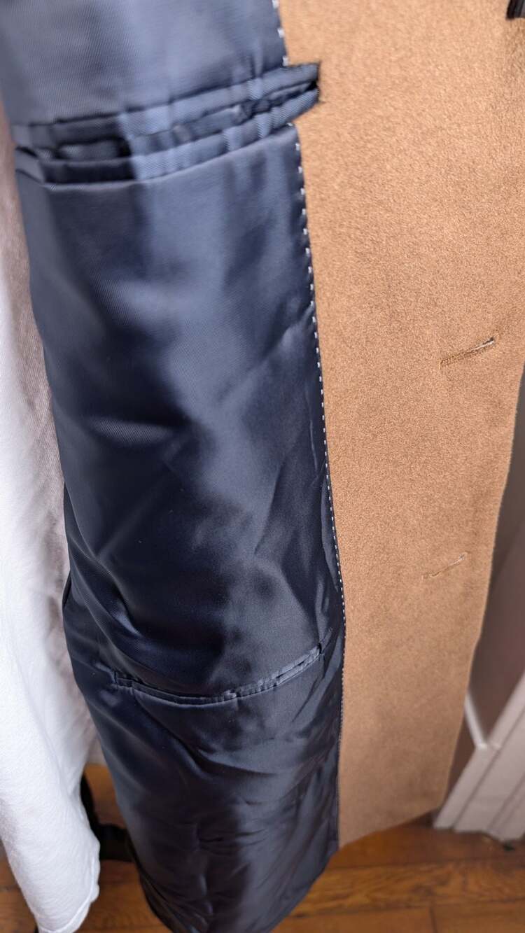 Nautica Men's Camel Wool blend Trench Coat 42R - Picture 7 of 7